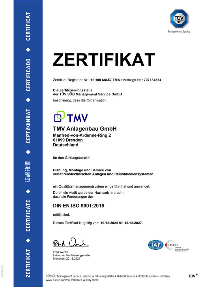 DIN EN ISO 9001:2015 Zertifizierung DIN EN ISO 9001:2015 Zertifizierung