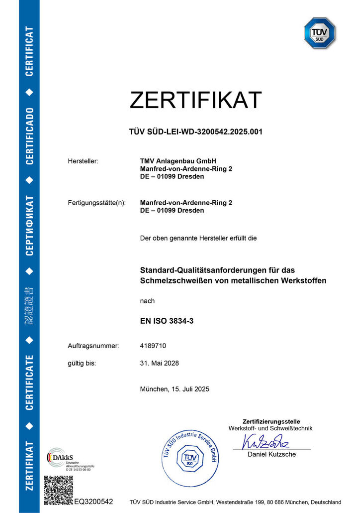 Standard-Qualitätsanforderungen für das Schmelzschweißen von metallischen Werkstoffen nach EN ISO 3834-3 Standard-Qualitätsanforderungen für das Schmelzschweißen von…